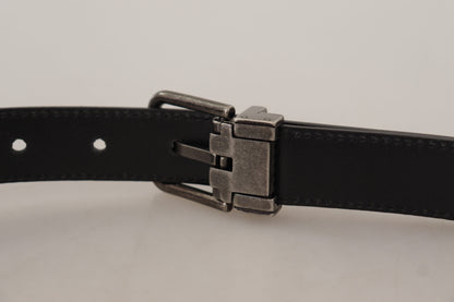 Ceinture en cuir noir Dolce &amp; gabbana avec boucle en métal