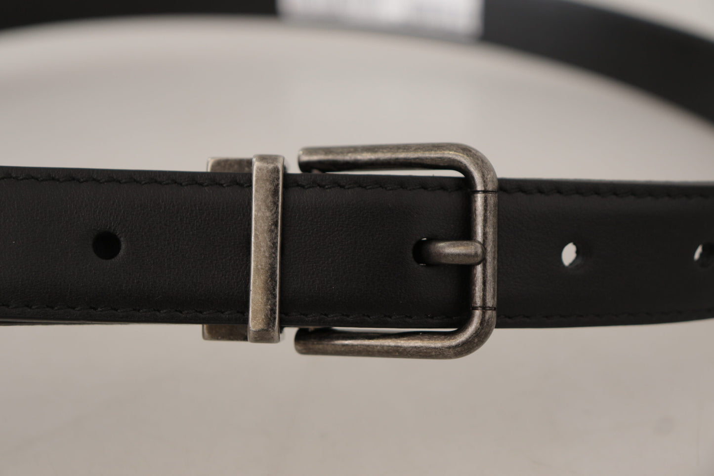 Ceinture en cuir noir Dolce &amp; gabbana avec boucle en métal