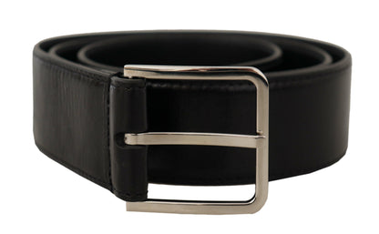 Ceinture en cuir noir Dolce &amp; gabbana avec boucle en métal