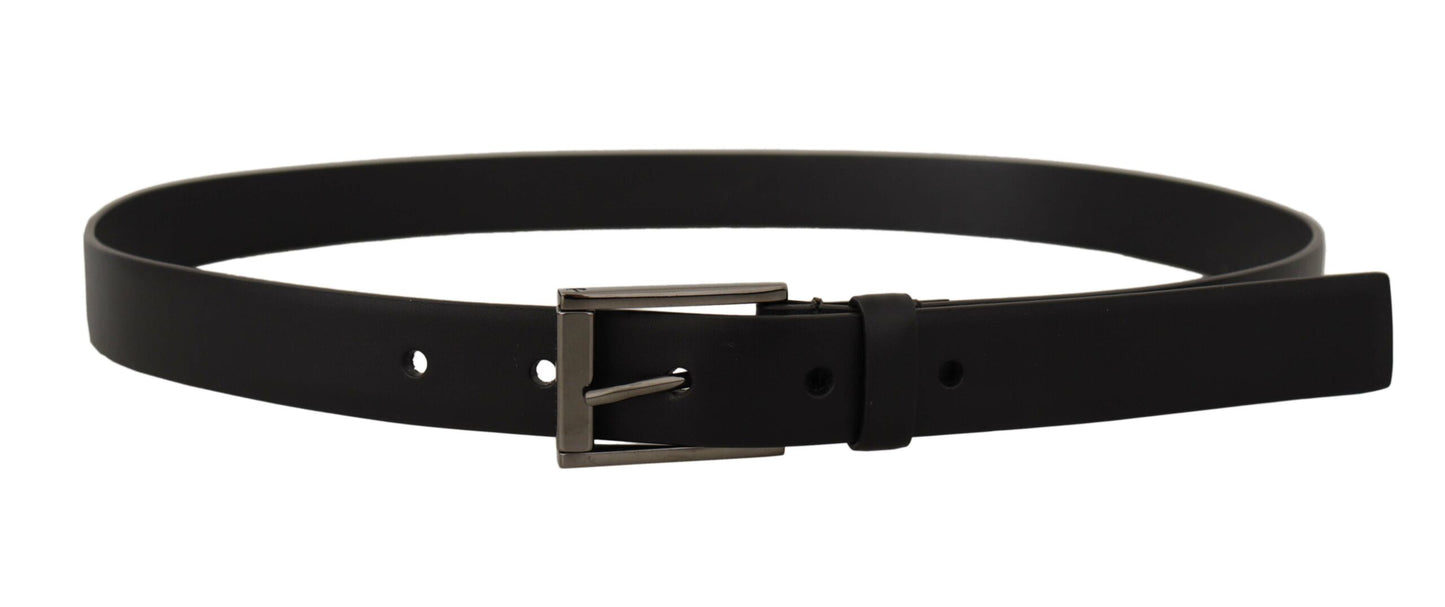 Ceinture en cuir noir Dolce &amp; gabbana avec boucle en métal