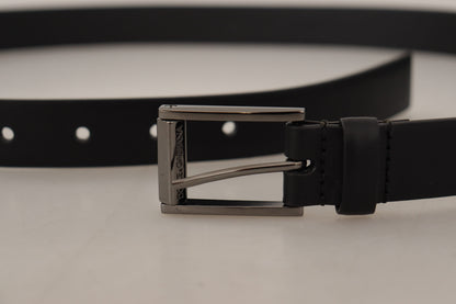 Ceinture en cuir noir Dolce &amp; gabbana avec boucle en métal