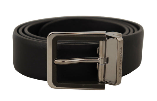 Ceinture en cuir noir Dolce &amp; gabbana avec boucle en métal