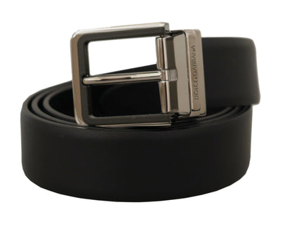 Ceinture en cuir noir Dolce &amp; gabbana avec boucle en métal