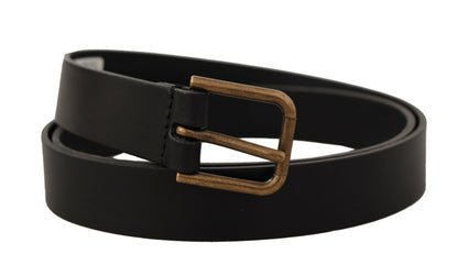 Ceinture en cuir noir Dolce &amp; gabbana avec boucle en métal