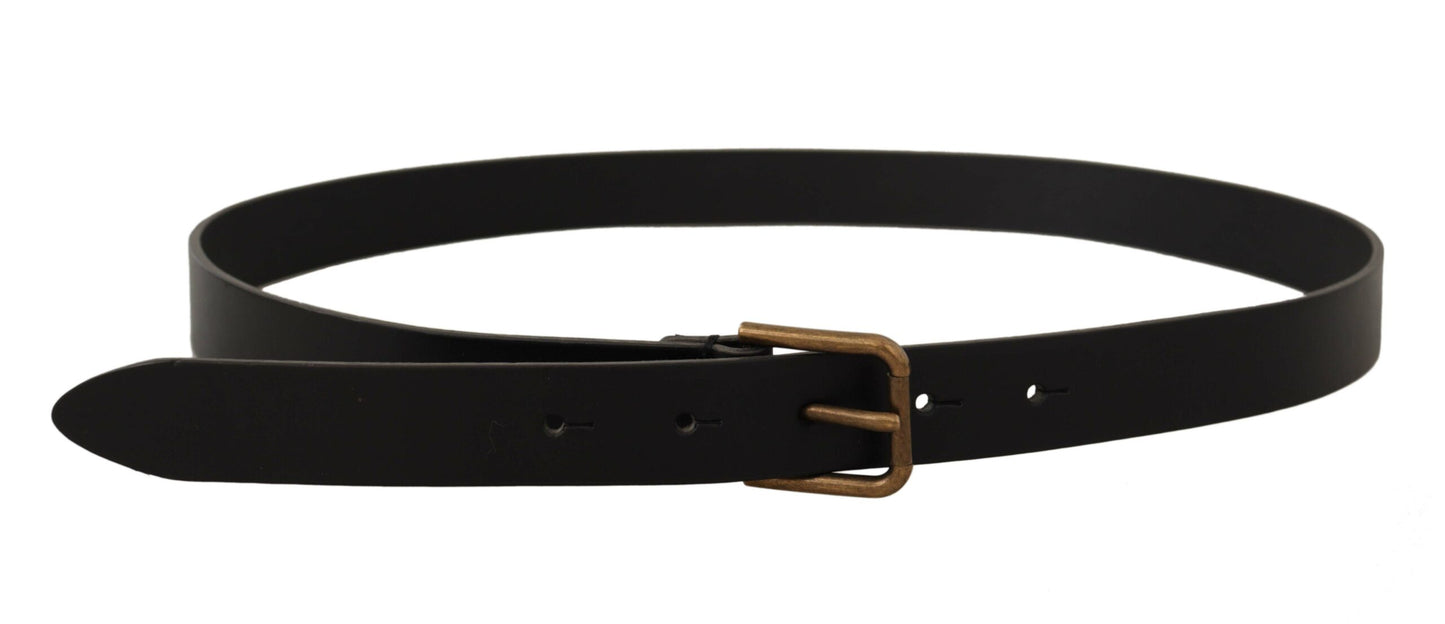 Ceinture en cuir noir Dolce &amp; gabbana avec boucle en métal