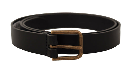 Ceinture en cuir noir Dolce &amp; gabbana avec boucle en métal