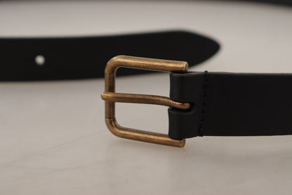 Ceinture en cuir noir Dolce &amp; gabbana avec boucle en métal