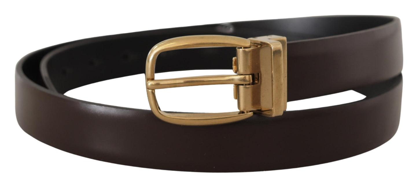 Ceinture en cuir marron foncé Dolce &amp; gabbana