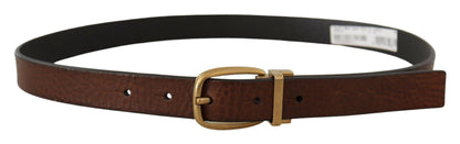 Ceinture en cuir marron Dolce &amp; gabbana avec boucle logo