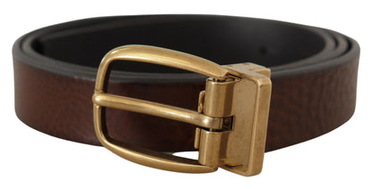 Ceinture en cuir marron Dolce &amp; gabbana avec boucle logo