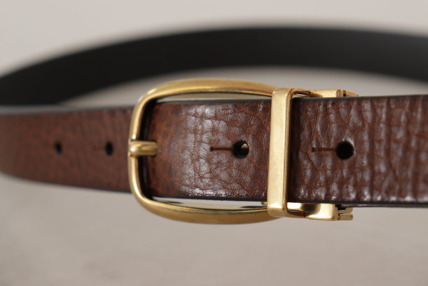 Ceinture en cuir marron Dolce &amp; gabbana avec boucle logo