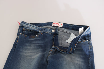 Fiorucci - Jean slim svelte taille mi-haute - Bleu vintage