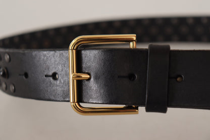 Ceinture en cuir Dolce &amp; gabbana avec boucle gravée logo