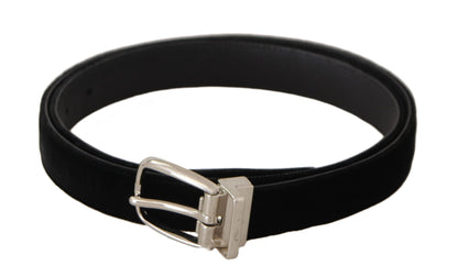 Ceinture noire en velours Dolce &amp; gabbana avec boucle logo