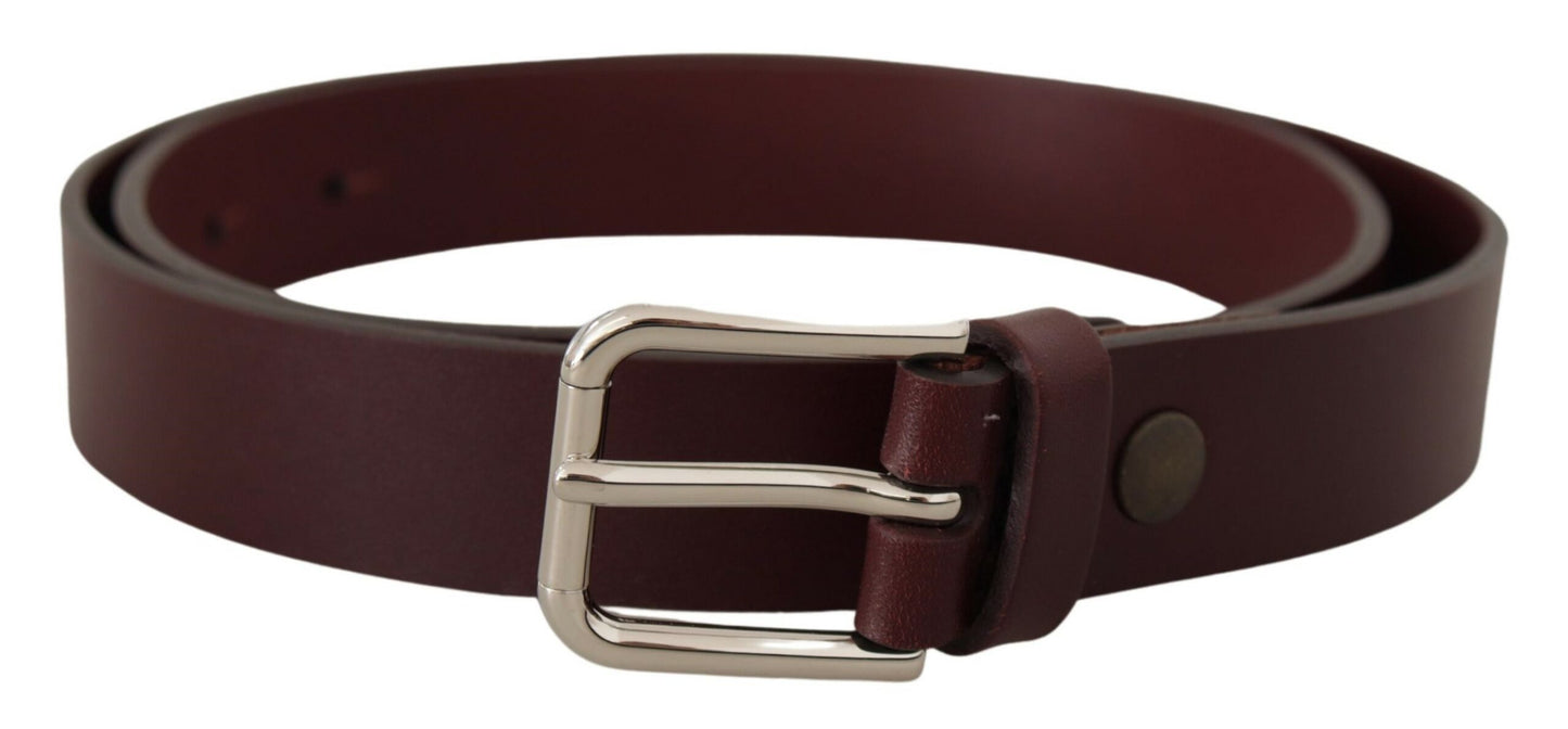 Ceinture en cuir de luxe marron Dolce &amp; gabbana avec boucle en métal