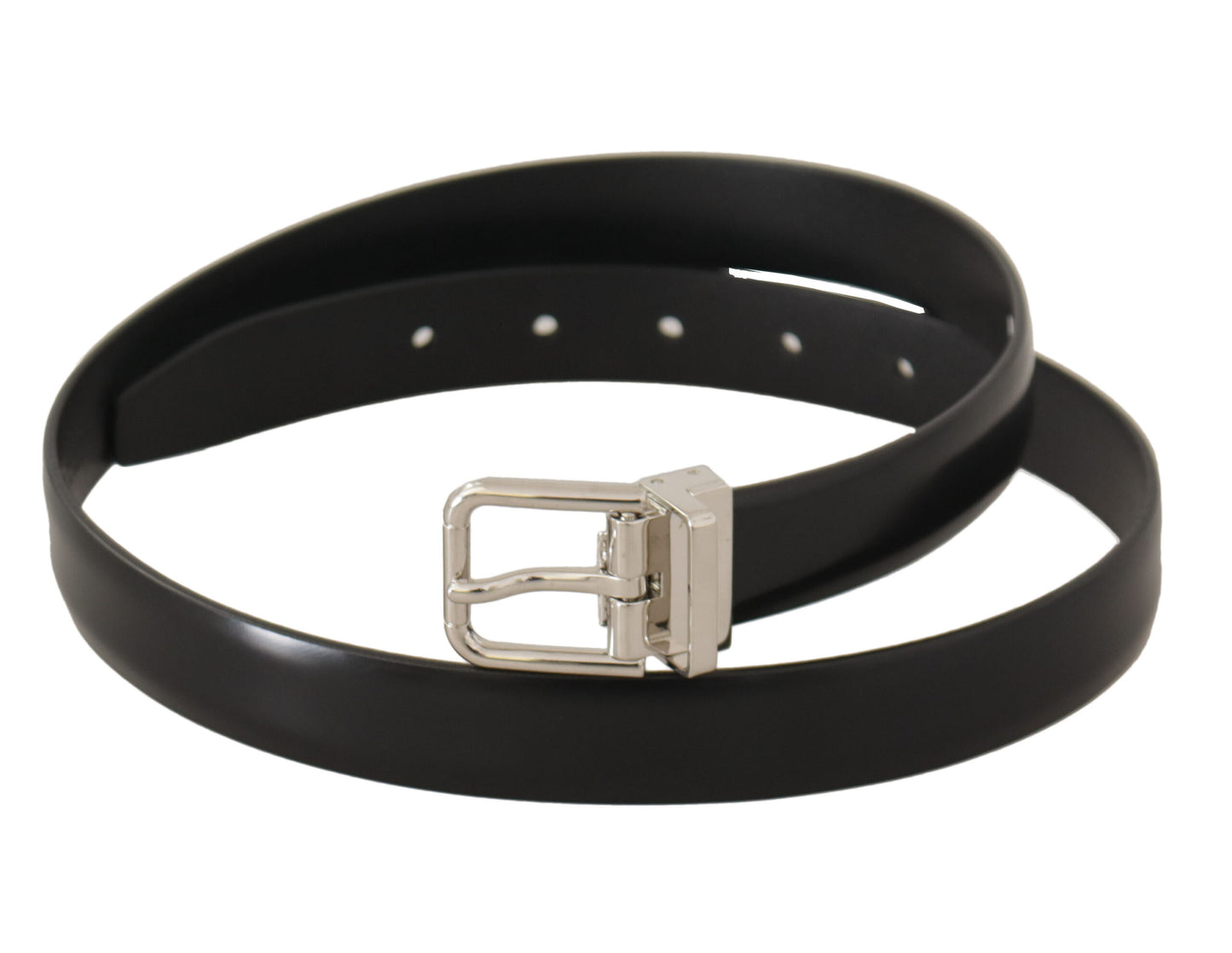 Ceinture en cuir noir Dolce &amp; gabbana avec boucle en métal