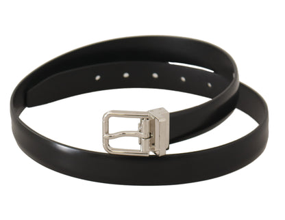 Ceinture en cuir noir Dolce &amp; gabbana avec boucle en métal