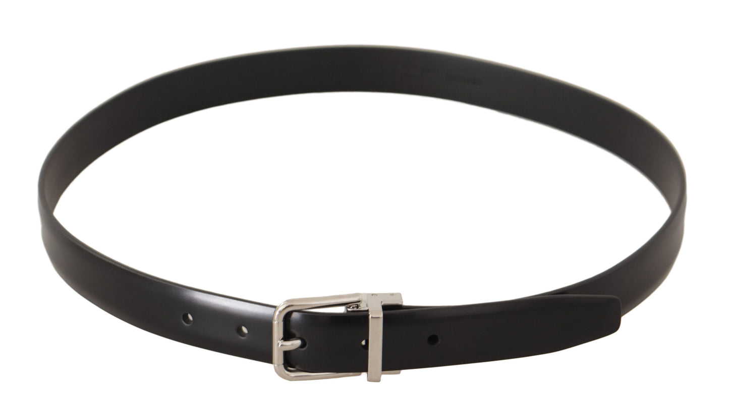 Ceinture en cuir noir Dolce &amp; gabbana avec boucle en métal