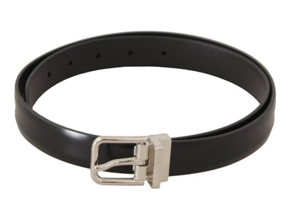 Ceinture en cuir noir Dolce &amp; gabbana avec boucle en métal