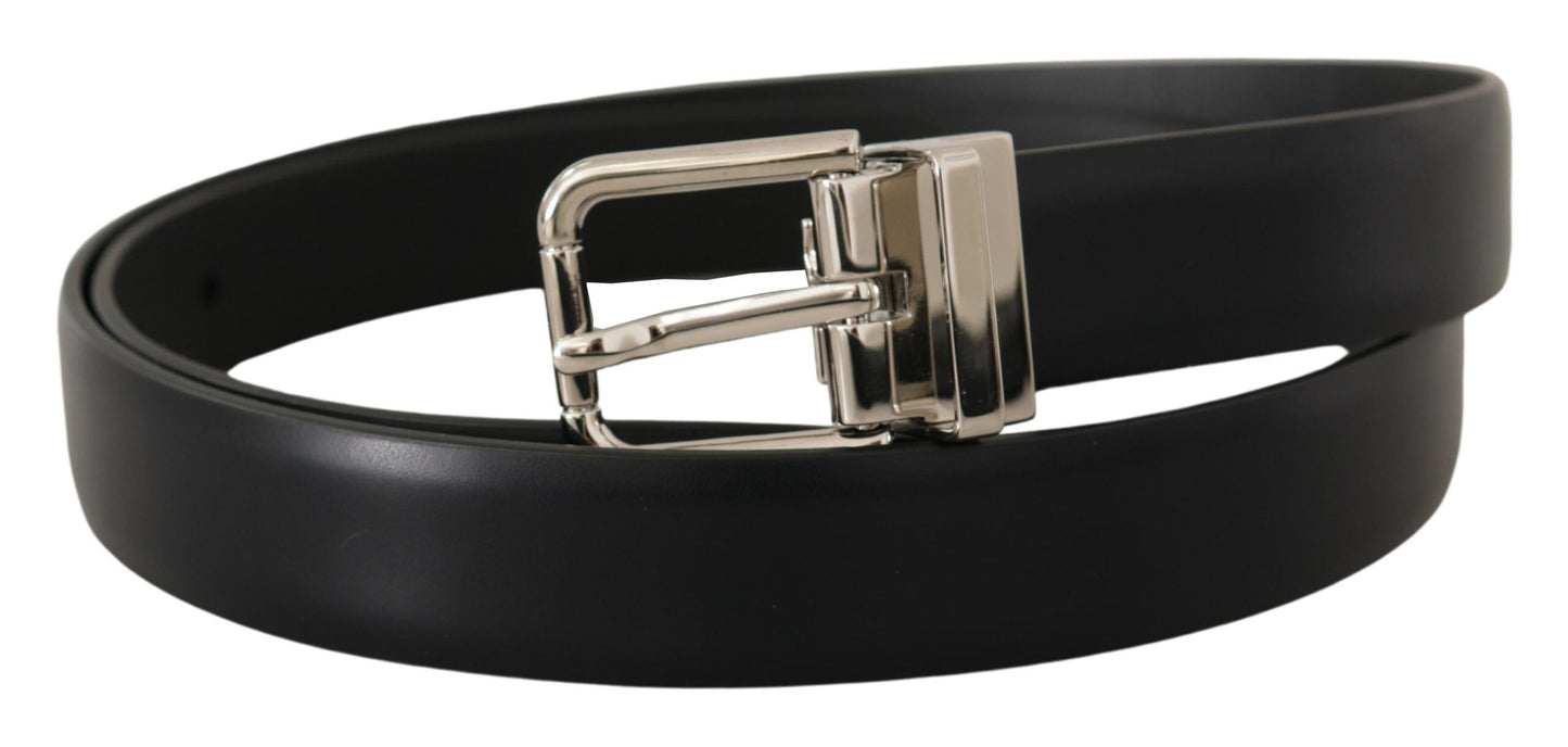 Ceinture en cuir noir Dolce &amp; gabbana avec boucle en métal