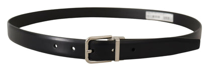 Ceinture en cuir noir Dolce &amp; gabbana avec boucle en métal