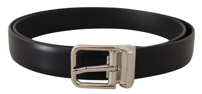 Ceinture en cuir noir Dolce &amp; gabbana avec boucle en métal