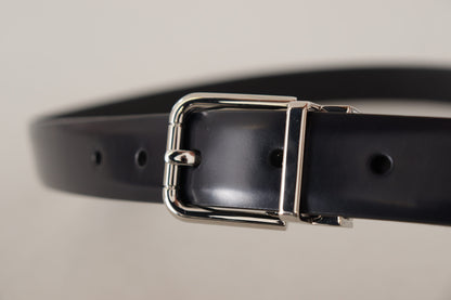 Ceinture en cuir noir Dolce &amp; gabbana avec boucle en métal