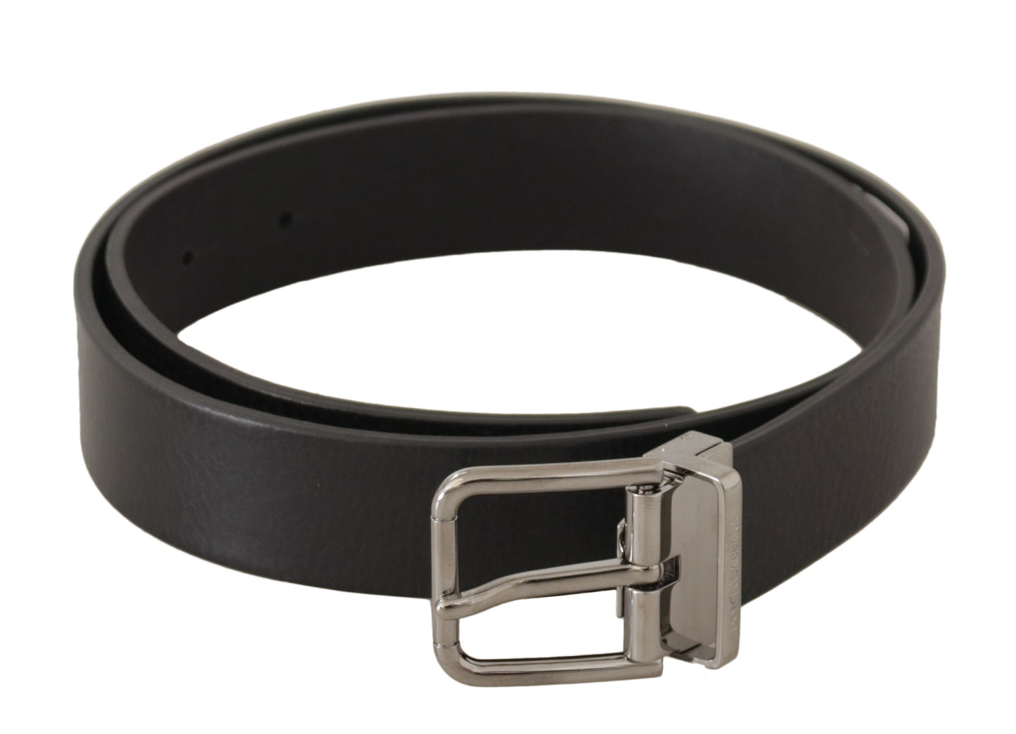 Dolce & Gabbana Elegant Black Leather Belt with Metal Buckle