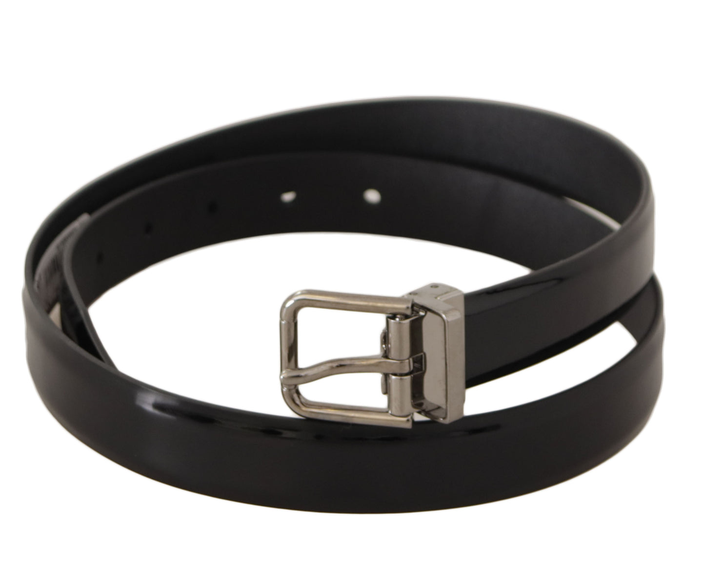 Ceinture en cuir noir Dolce &amp; gabbana avec boucle en métal