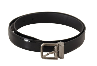 Ceinture en cuir noir Dolce &amp; gabbana avec boucle en métal