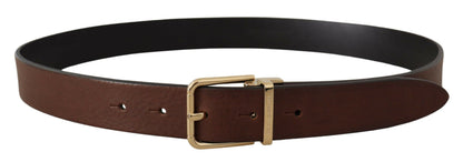 Ceinture en cuir marron Dolce &amp; gabbana avec boucle en métal