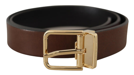 Ceinture en cuir marron Dolce &amp; gabbana avec boucle en métal