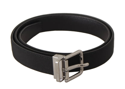 Ceinture en cuir noir Dolce &amp; gabbana avec boucle en métal