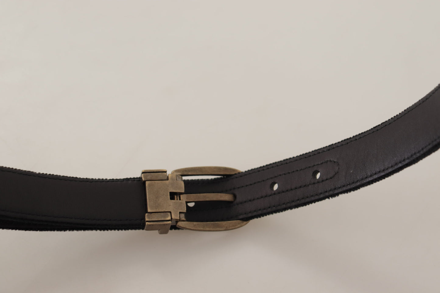 Ceinture de créateur en cuir noir Dolce &amp; Gabbana