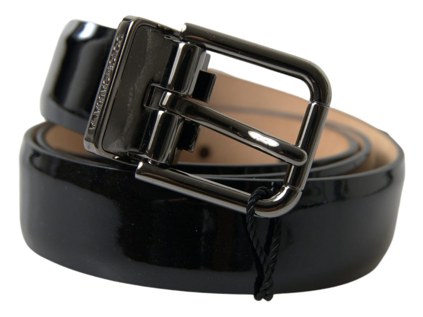 Ceinture en cuir noir Dolce &amp; gabbana avec boucle en métal