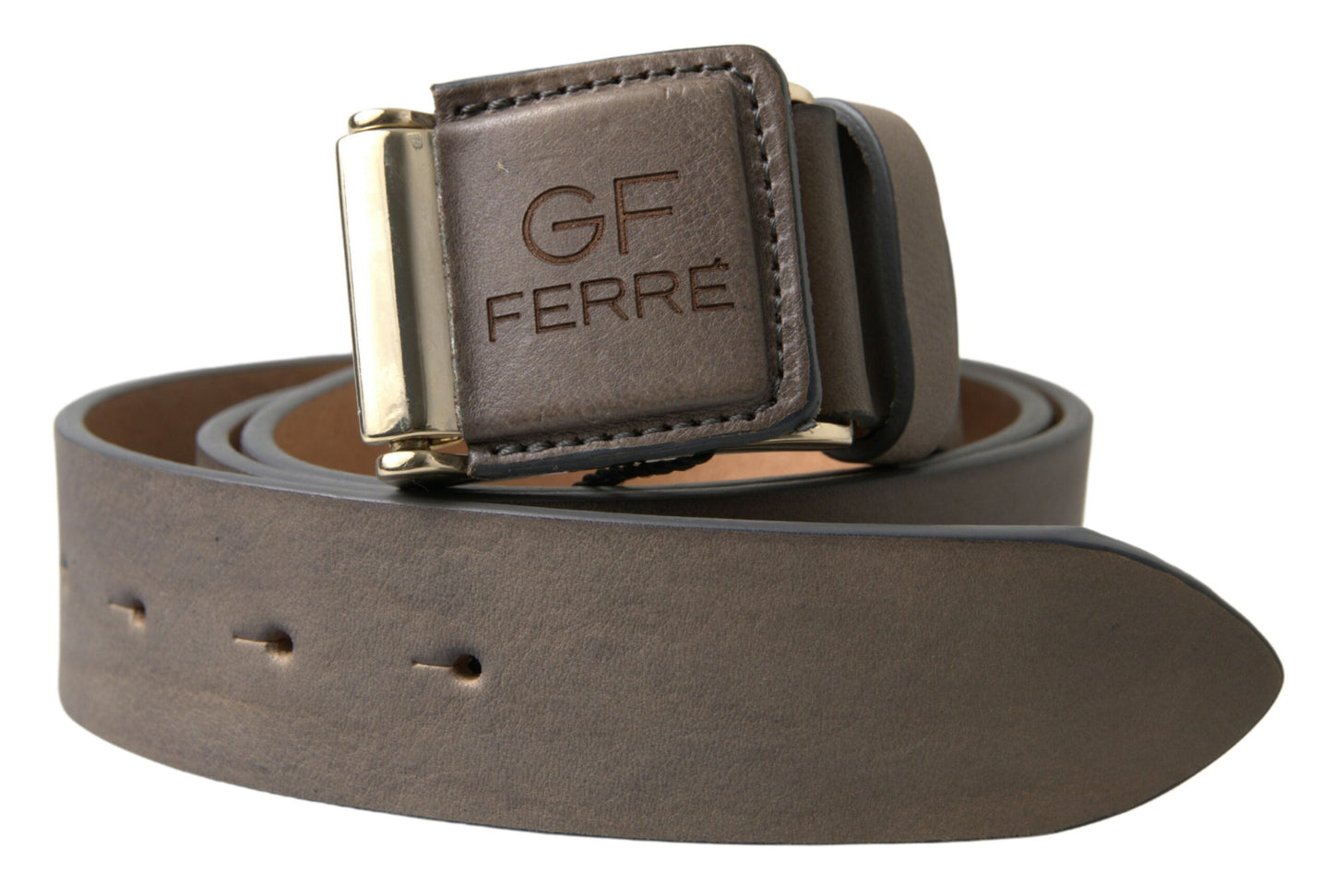 Ceinture mode en cuir Gf Ferre avec boucle gravée