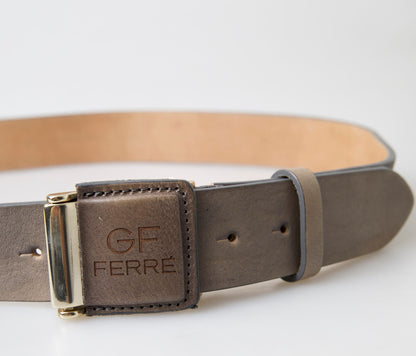 Ceinture mode en cuir Gf Ferre avec boucle gravée