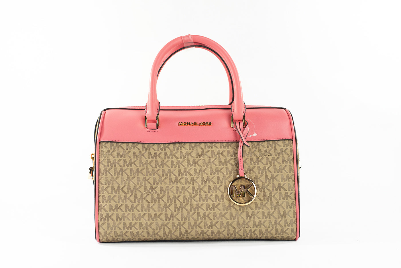 Michael kors voyage moyen thé rose signature pvc duffle sac à bandoulière sac à main