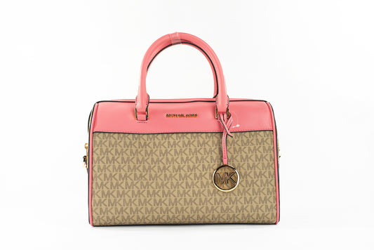 Michael kors voyage moyen thé rose signature pvc duffle sac à bandoulière sac à main