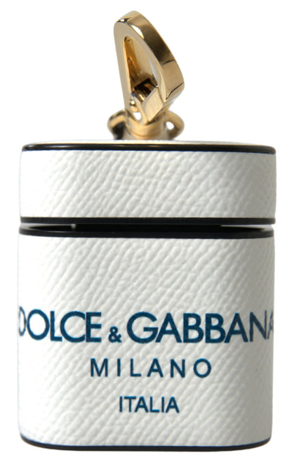 Étui pour AirPods en cuir Dolce &amp; Gabbana - Blanc et bleu