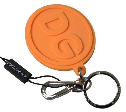 Dolce & Gabbana Chic Orange & Gold Keychain Accessory