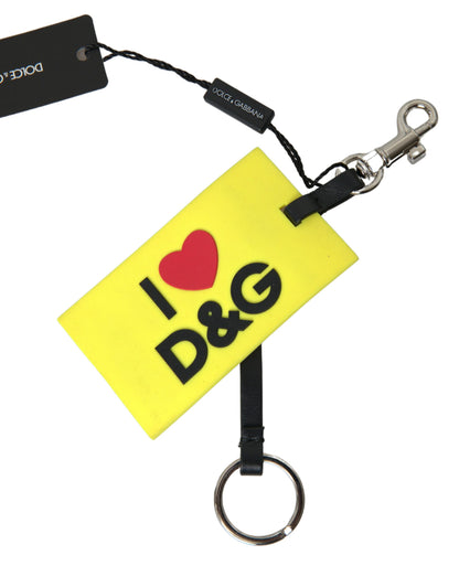 Porte-clés jaune Dolce &amp; Gabbana avec logo