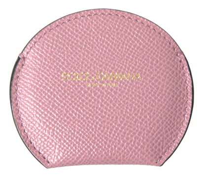 Porte-miroir à main en cuir rose Dolce &amp; gabbana