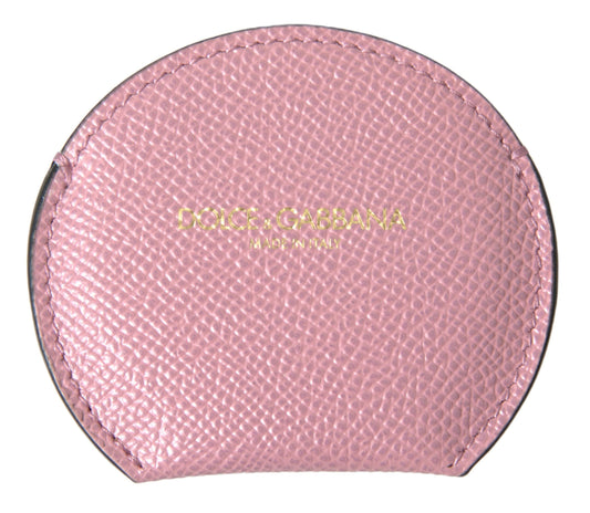 Porte-miroir à main en cuir rose Dolce &amp; gabbana