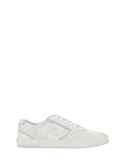 Fendi - Baskets basses en cuir de veau - Blanc