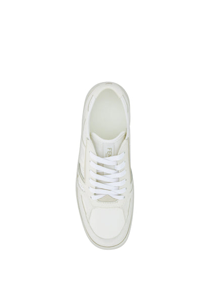 Fendi - Baskets basses en cuir de veau - Blanc