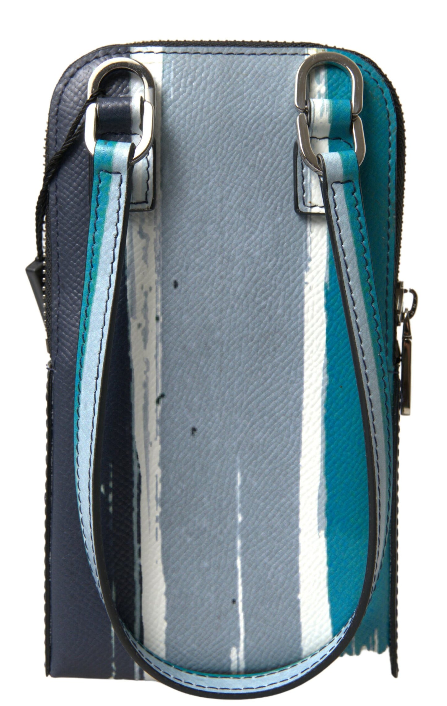 Dolce &amp; Gabbana Elegante bolso bandolera de cuero para teléfono en azul y blanco