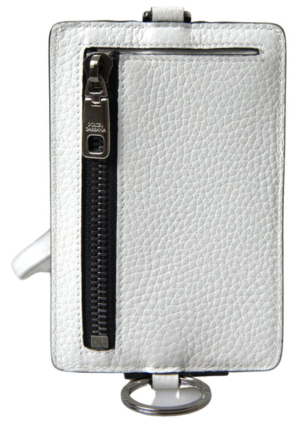 Porte-cartes en cuir blanc Dolce &amp; Gabbana