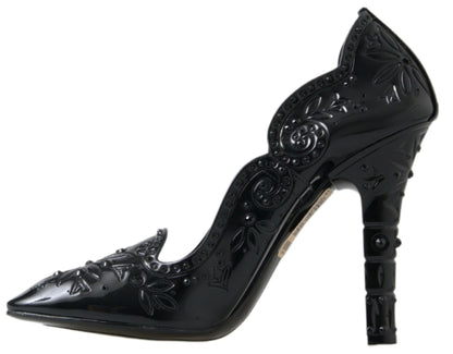 Escarpins Cendrillon en cristal noir Dolce &amp; Gabbana