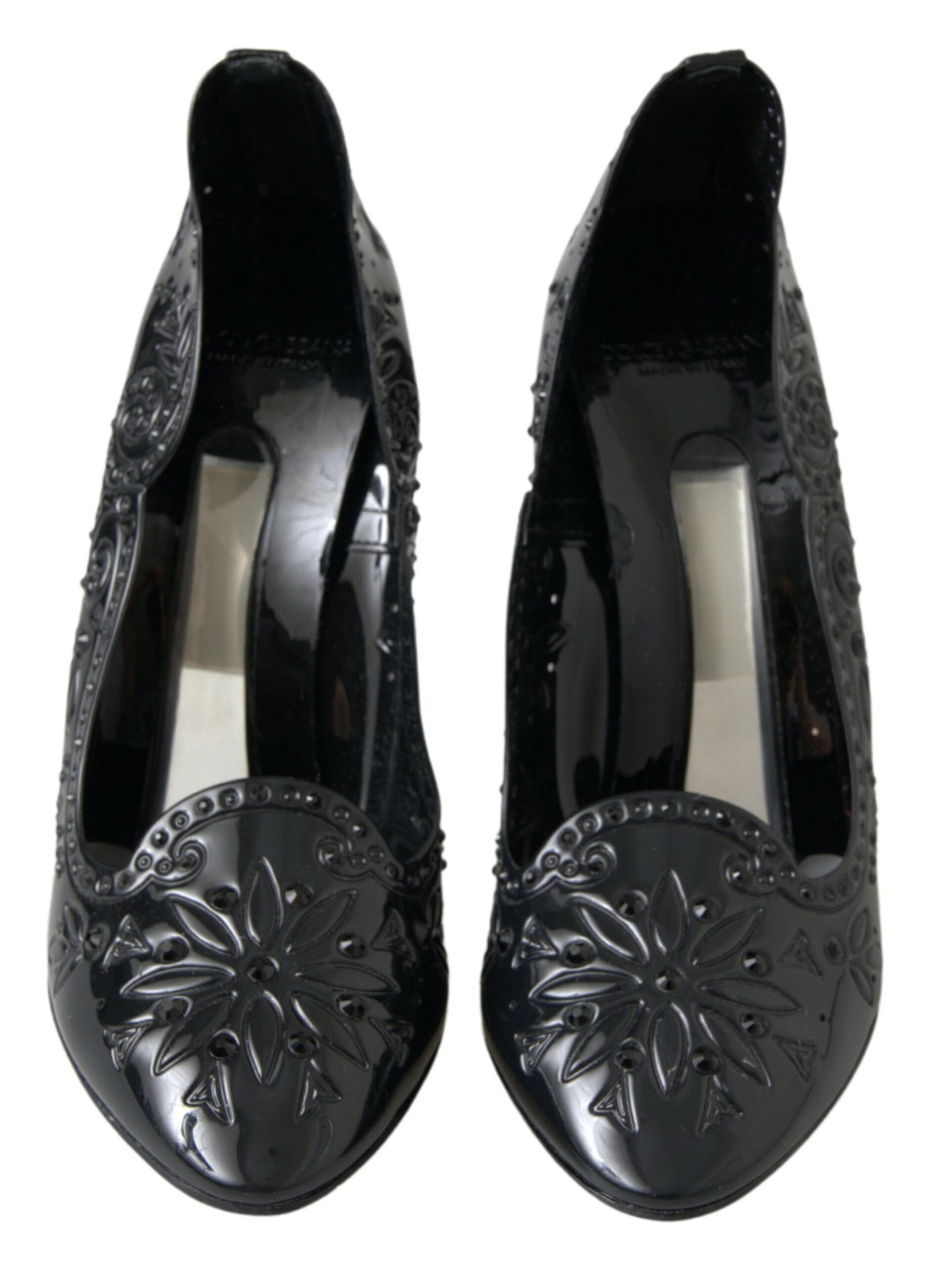 Escarpins Cendrillon en cristal noir Dolce &amp; Gabbana